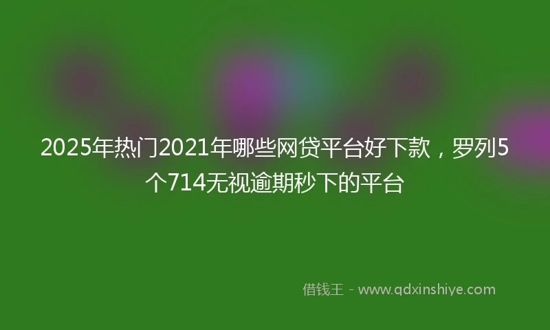 2025年热门2021年哪些网贷平台好下款，罗列5个714无视逾期秒下的平台