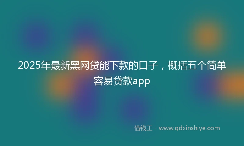 2025年最新黑网贷能下款的口子，概括五个简单容易贷款app