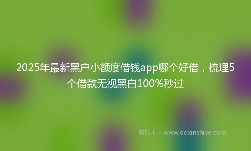 2025年最新黑户小额度借钱app哪个好借，梳理5个借款无视黑白100%秒过