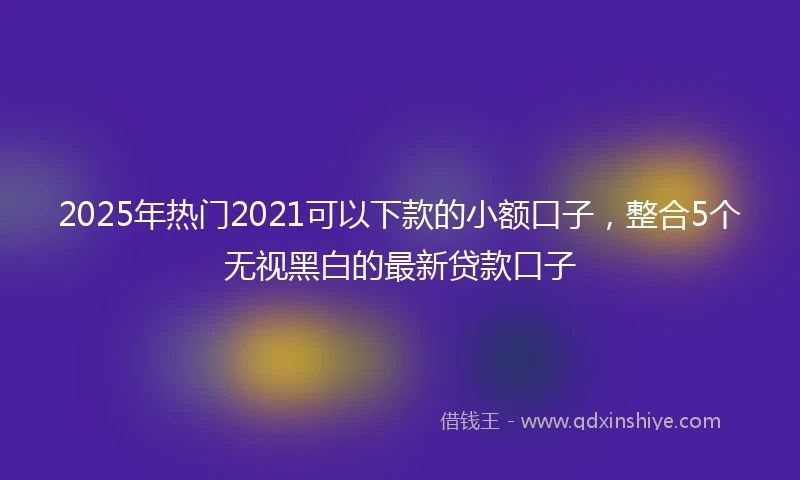 2025年热门2021可以下款的小额口子，整合5个无视黑白的最新贷款口子
