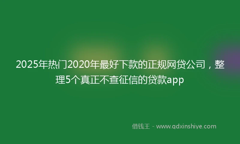 2025年热门2020年最好下款的正规网贷公司，整理5个真正不查征信的贷款app
