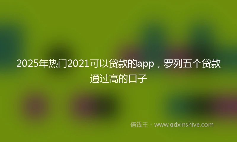2025年热门2021可以贷款的app，罗列五个贷款通过高的口子