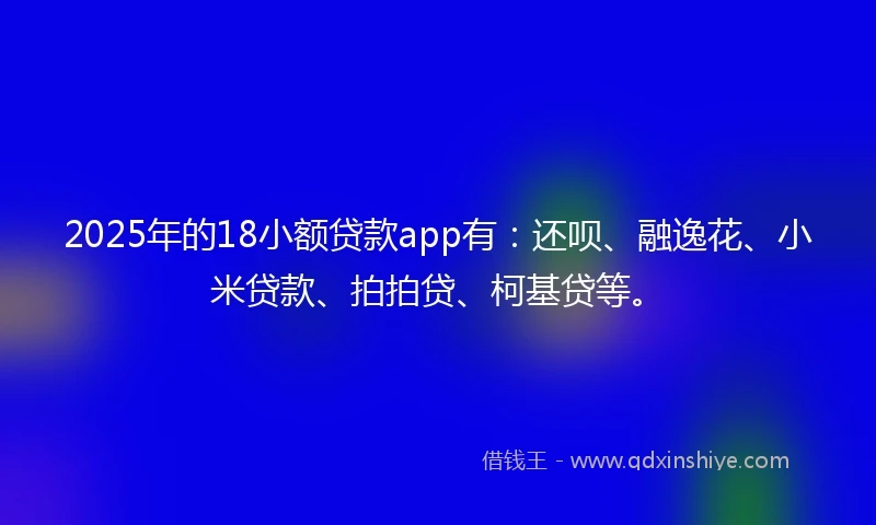 2025年的18小额贷款app有：还呗、融逸花、小米贷款、拍拍贷、柯基贷等。