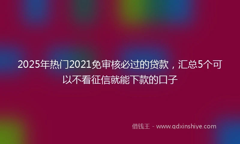 2025年热门2021免审核必过的贷款，汇总5个可以不看征信就能下款的口子