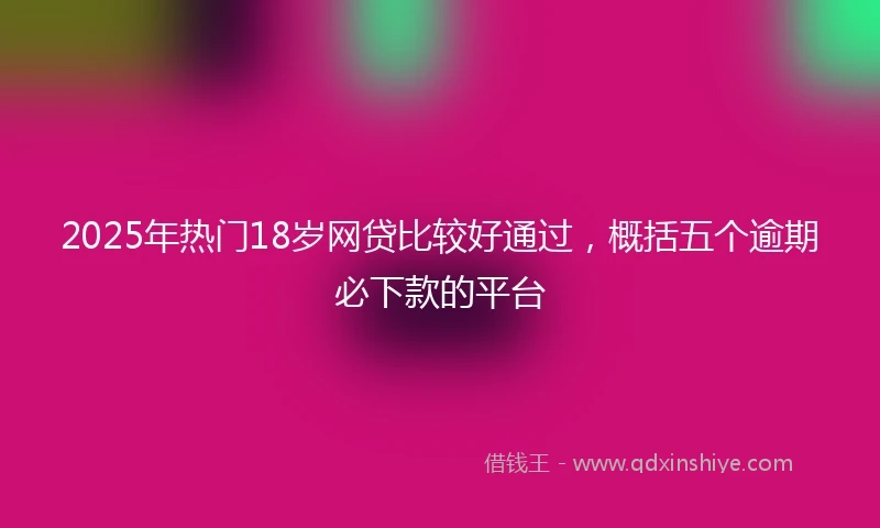 2025年热门18岁网贷比较好通过，概括五个逾期必下款的平台