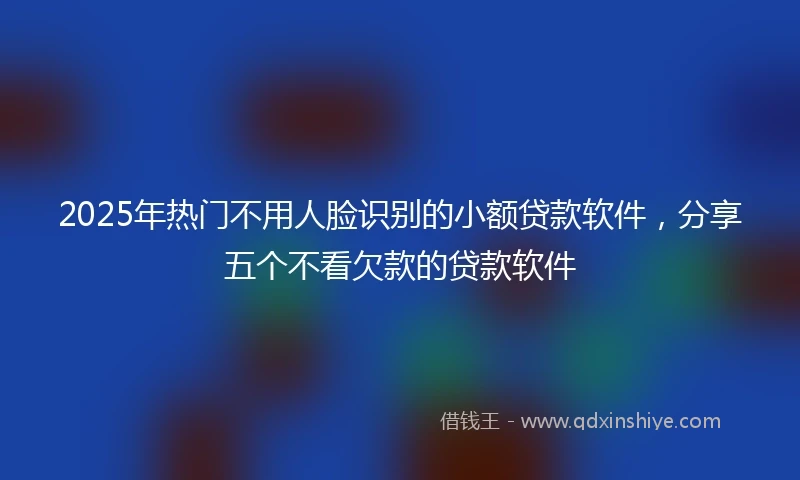 2025年热门不用人脸识别的小额贷款软件，分享五个不看欠款的贷款软件