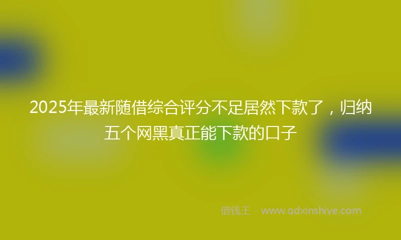 2025年最新随借综合评分不足居然下款了，归纳五个网黑真正能下款的口子