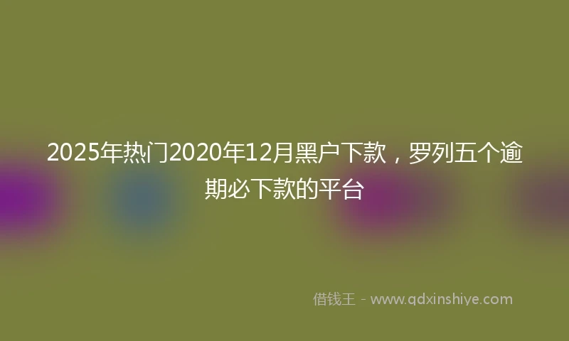 2025年热门2020年12月黑户下款，罗列五个逾期必下款的平台
