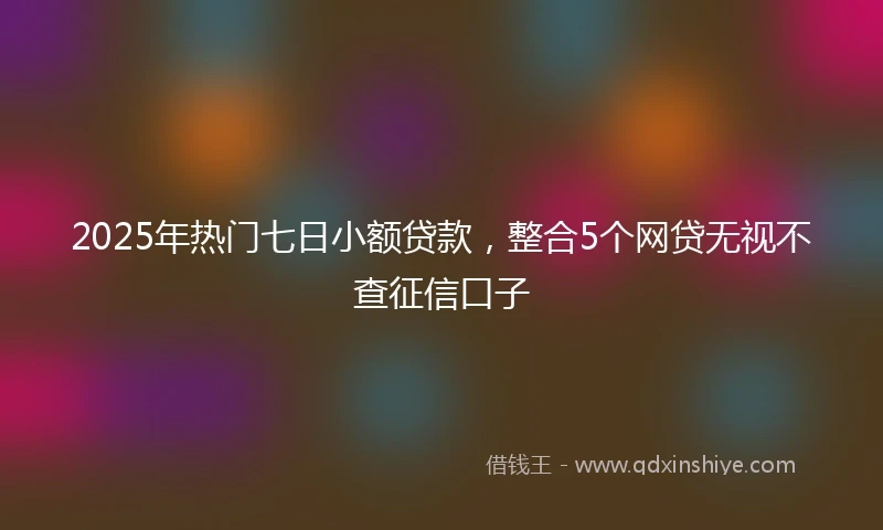 2025年热门七日小额贷款，整合5个网贷无视不查征信口子