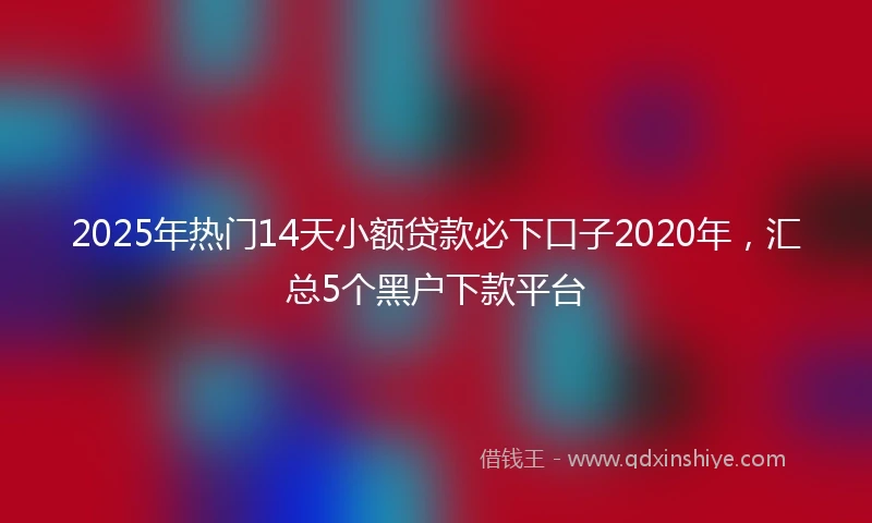 2025年热门14天小额贷款必下口子2020年，汇总5个黑户下款平台