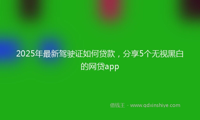 2025年最新驾驶证如何贷款，分享5个无视黑白的网贷app