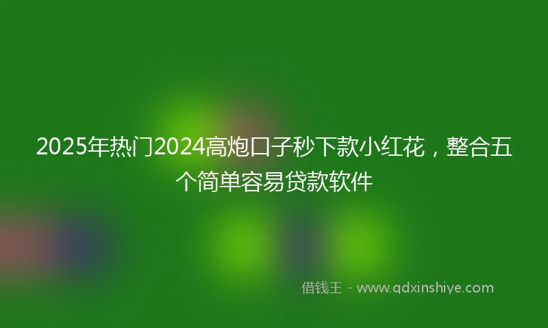2025年热门2024高炮口子秒下款小红花，整合五个简单容易贷款软件