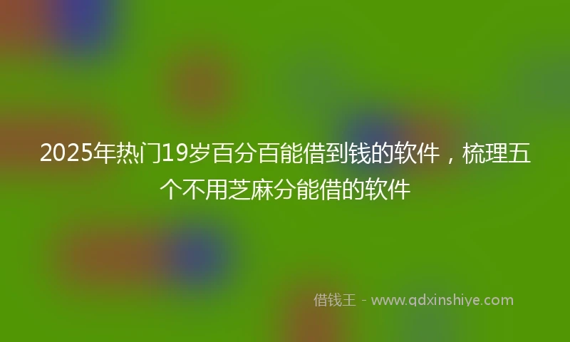 2025年热门19岁百分百能借到钱的软件，梳理五个不用芝麻分能借的软件
