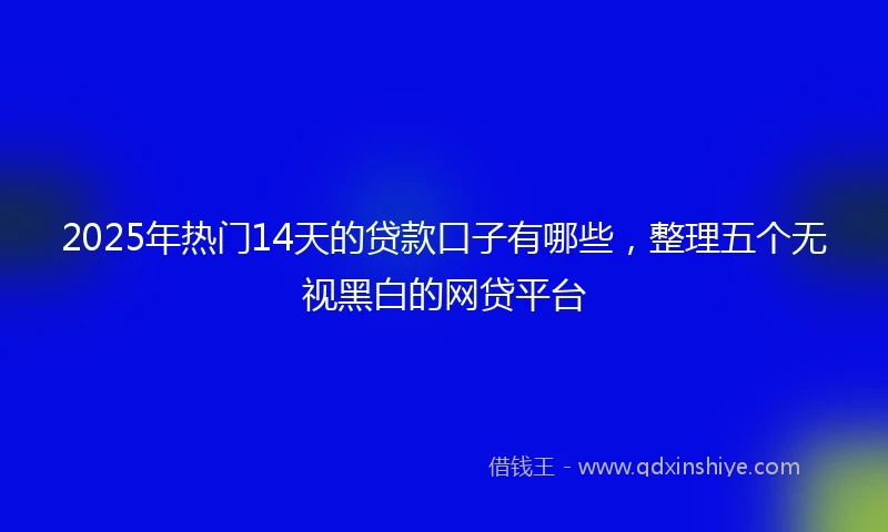 2025年热门14天的贷款口子有哪些，整理五个无视黑白的网贷平台
