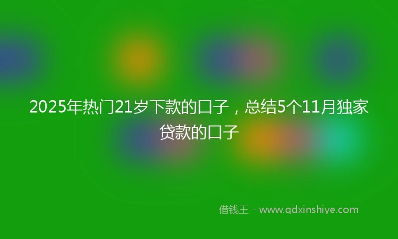 2025年热门21岁下款的口子，总结5个11月独家贷款的口子