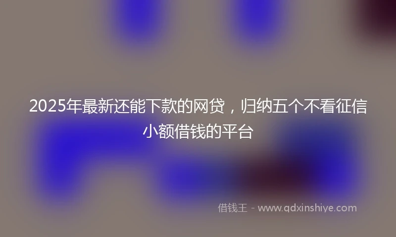 2025年最新还能下款的网贷，归纳五个不看征信小额借钱的平台