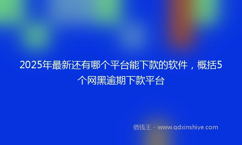 2025年最新还有哪个平台能下款的软件，概括5个网黑逾期下款平台