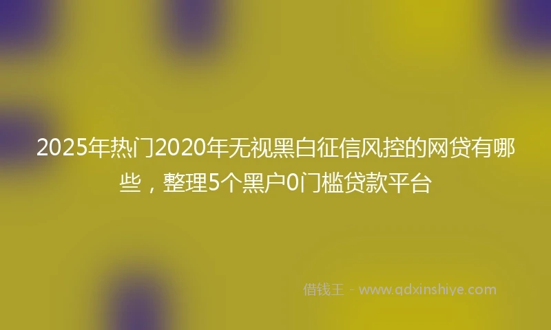 2025年热门2020年无视黑白征信风控的网贷有哪些，整理5个黑户0门槛贷款平台