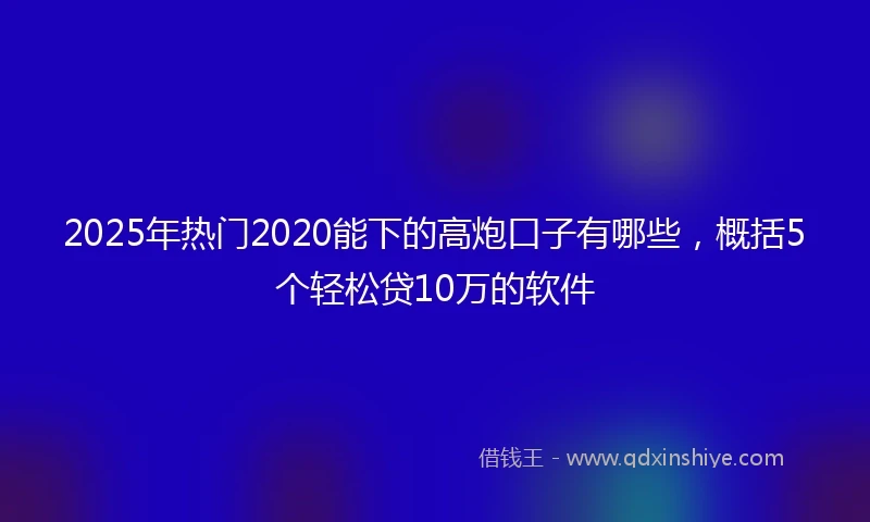 2025年热门2020能下的高炮口子有哪些，概括5个轻松贷10万的软件