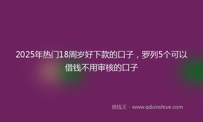2025年热门18周岁好下款的口子，罗列5个可以借钱不用审核的口子