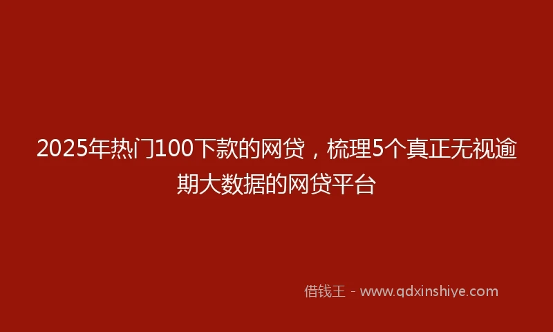2025年热门100下款的网贷，梳理5个真正无视逾期大数据的网贷平台