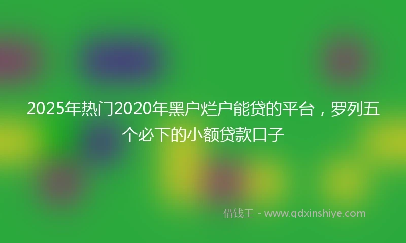 2025年热门2020年黑户烂户能贷的平台，罗列五个必下的小额贷款口子