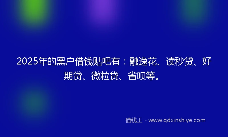 2025年的黑户借钱贴吧有：融逸花、读秒贷、好期贷、微粒贷、省呗等。