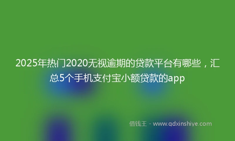 2025年热门2020无视逾期的贷款平台有哪些，汇总5个手机支付宝小额贷款的app