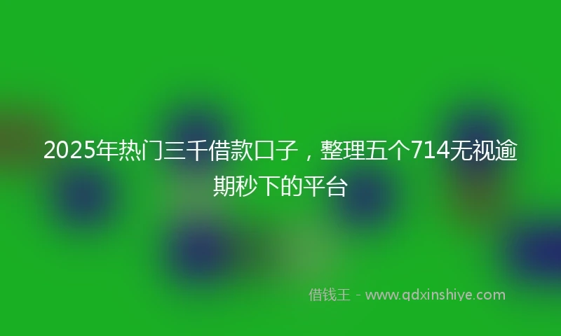 2025年热门三千借款口子，整理五个714无视逾期秒下的平台