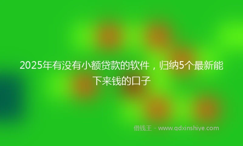 2025年有没有小额贷款的软件，归纳5个最新能下来钱的口子