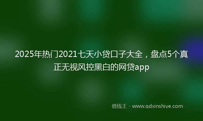 2025年热门2021七天小贷口子大全，盘点5个真正无视风控黑白的网贷app