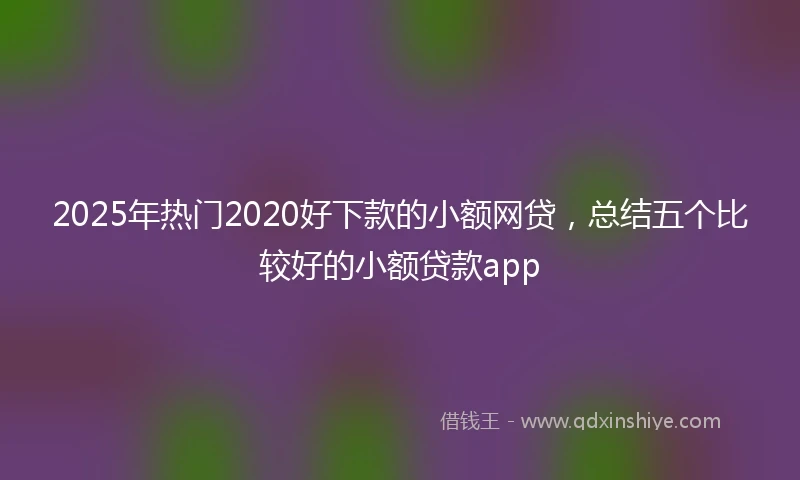 2025年热门2020好下款的小额网贷，总结五个比较好的小额贷款app