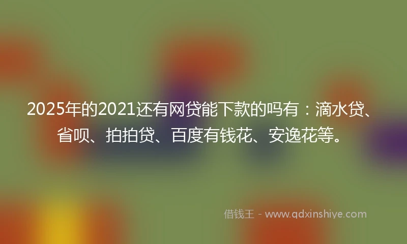 2025年的2021还有网贷能下款的吗有：滴水贷、省呗、拍拍贷、百度有钱花、安逸花等。