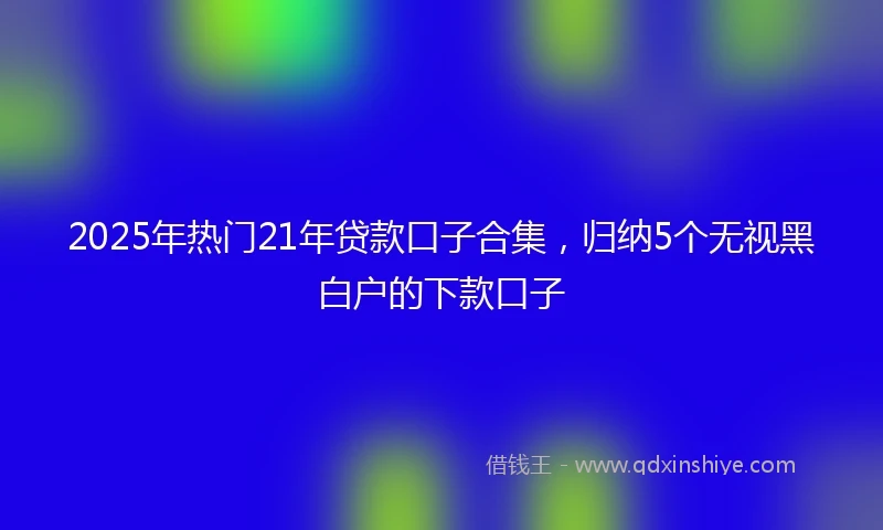 2025年热门21年贷款口子合集，归纳5个无视黑白户的下款口子