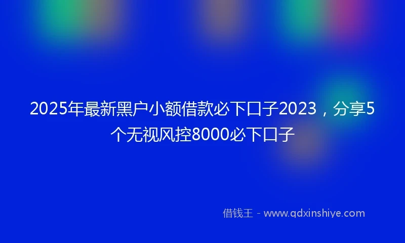 2025年最新黑户小额借款必下口子2023，分享5个无视风控8000必下口子