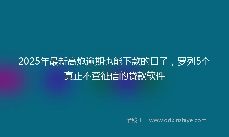 2025年最新高炮逾期也能下款的口子，罗列5个真正不查征信的贷款软件