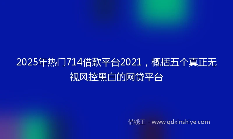 2025年热门714借款平台2021，概括五个真正无视风控黑白的网贷平台