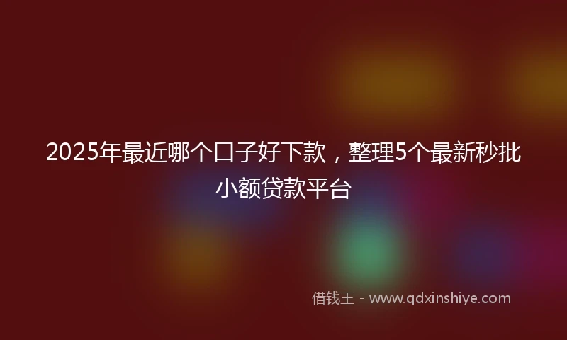 2025年最近哪个口子好下款，整理5个最新秒批小额贷款平台