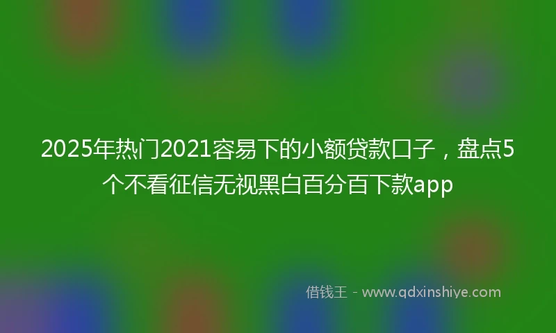 2025年热门2021容易下的小额贷款口子，盘点5个不看征信无视黑白百分百下款app
