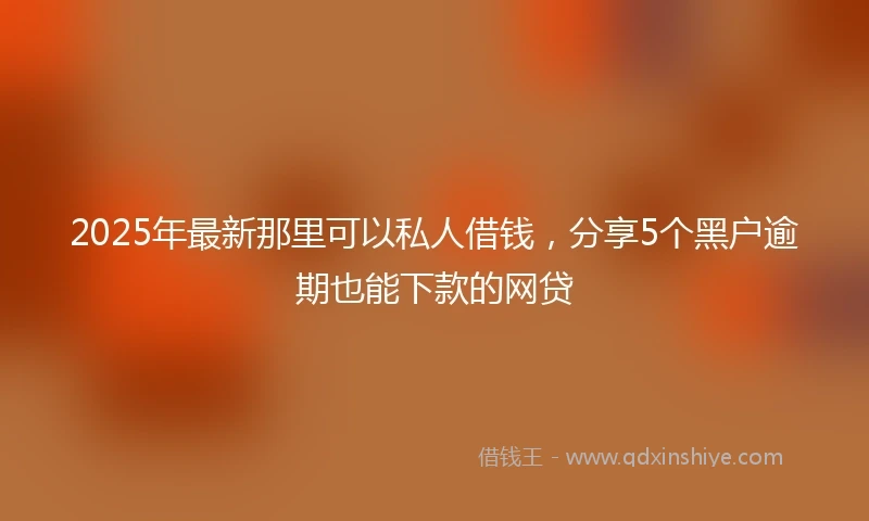 2025年最新那里可以私人借钱，分享5个黑户逾期也能下款的网贷