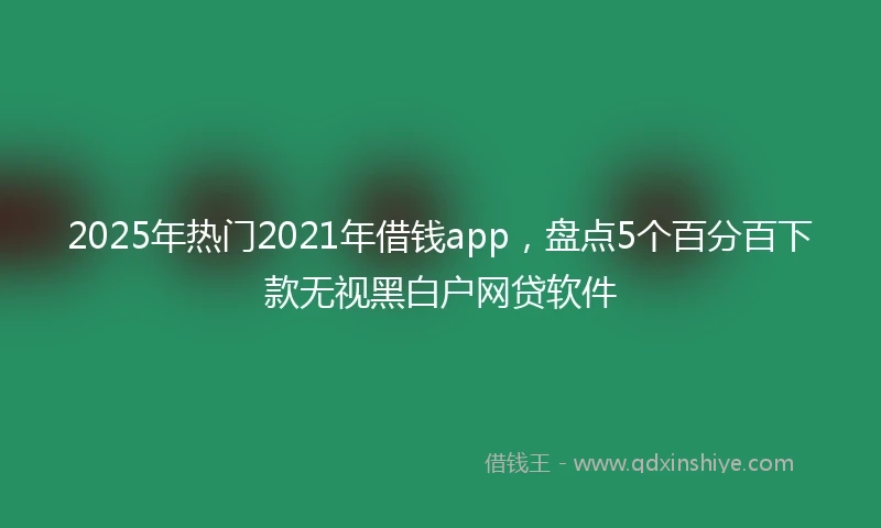 2025年热门2021年借钱app，盘点5个百分百下款无视黑白户网贷软件