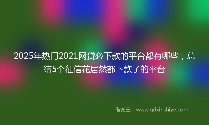 2025年热门2021网贷必下款的平台都有哪些，总结5个征信花居然都下款了的平台