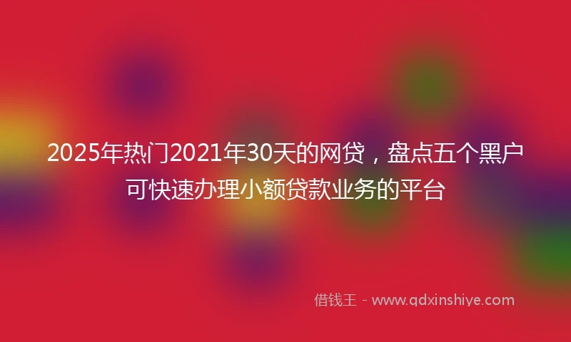 2025年热门2021年30天的网贷，盘点五个黑户可快速办理小额贷款业务的平台
