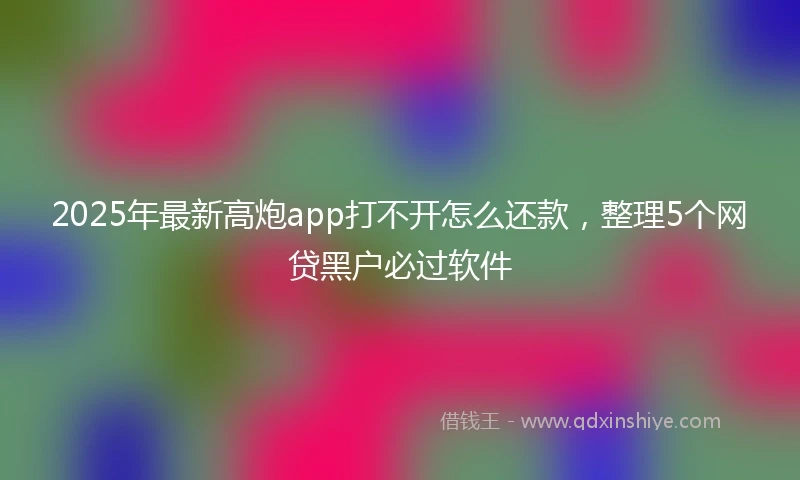 2025年最新高炮app打不开怎么还款，整理5个网贷黑户必过软件