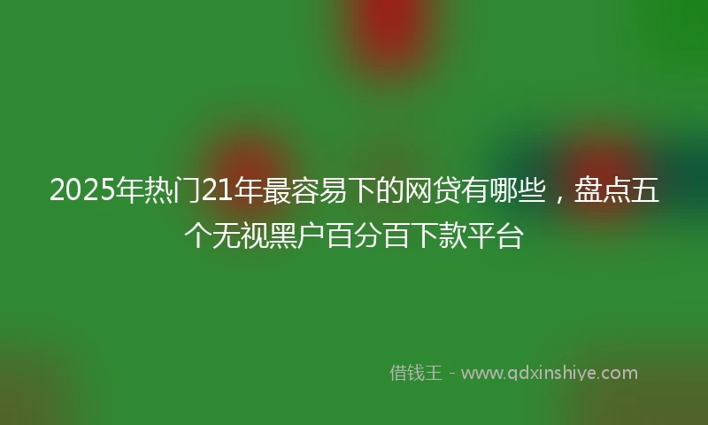 2025年热门21年最容易下的网贷有哪些，盘点五个无视黑户百分百下款平台