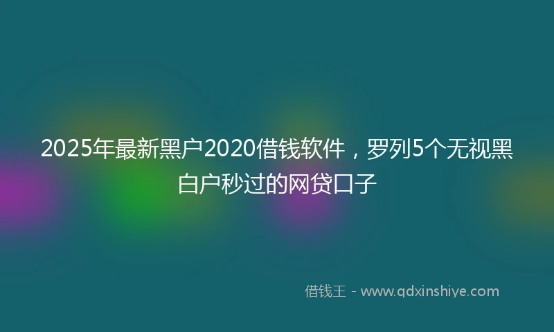 2025年最新黑户2020借钱软件，罗列5个无视黑白户秒过的网贷口子
