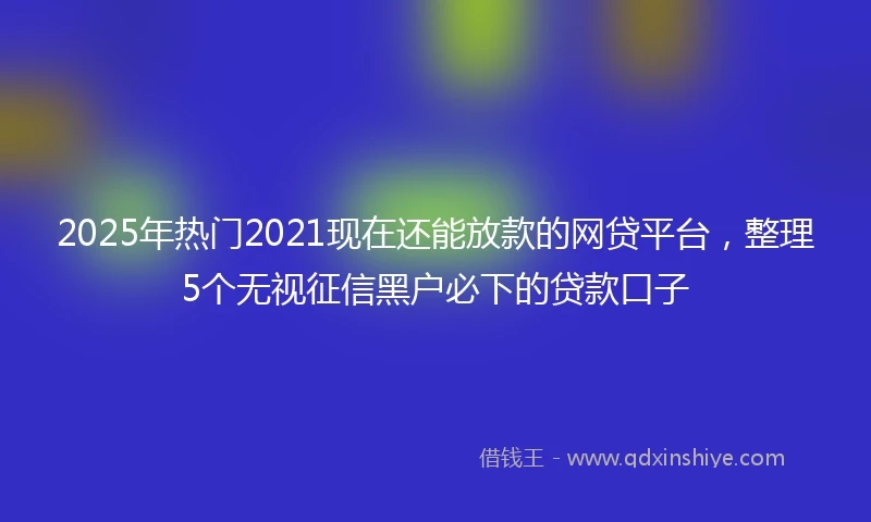 2025年热门2021现在还能放款的网贷平台，整理5个无视征信黑户必下的贷款口子