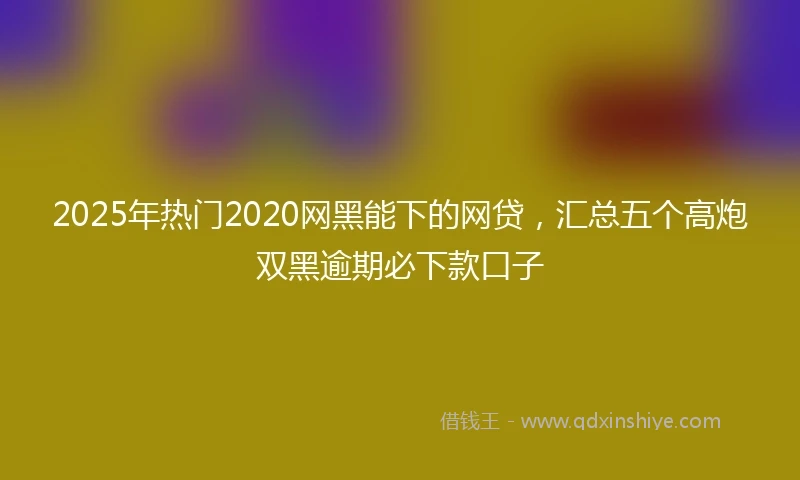 2025年热门2020网黑能下的网贷，汇总五个高炮双黑逾期必下款口子