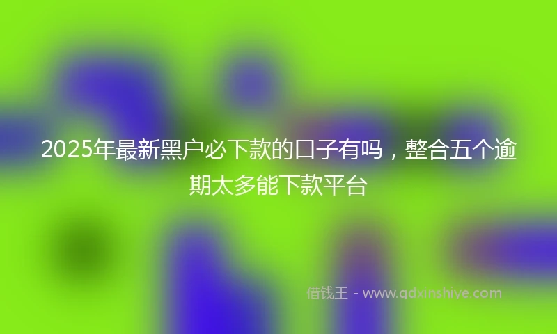 2025年最新黑户必下款的口子有吗，整合五个逾期太多能下款平台