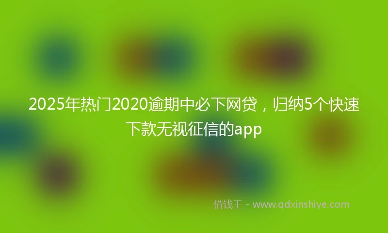 2025年热门2020逾期中必下网贷，归纳5个快速下款无视征信的app